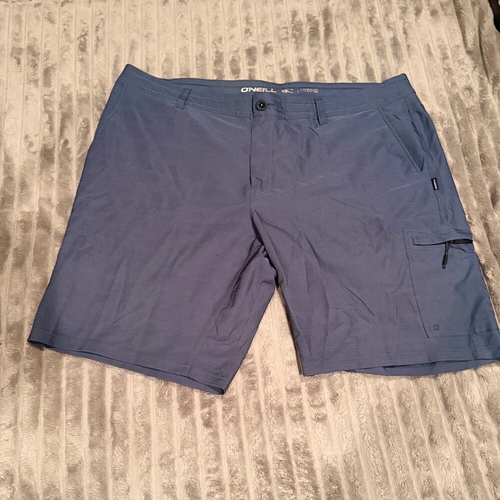 O'Neill Hybrid Loaded Cargo Shorts Mens 40 Blue Gray Quick Dry‎ Stretch